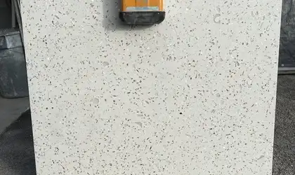 Full image of Playa Beige Glass Terrazzo countertop slab